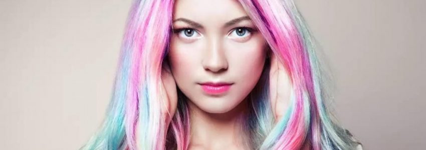 A picture of a colored hair woman