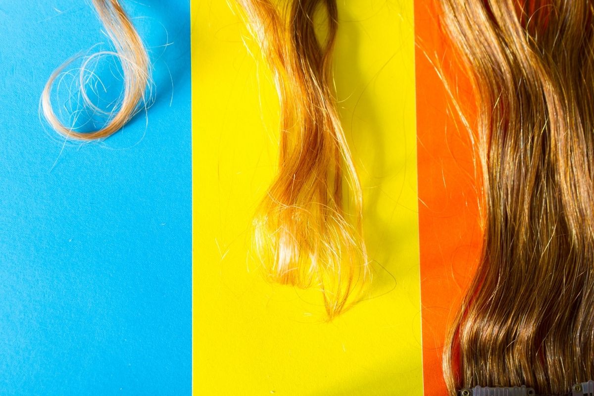 blonde hair on the rainbow color table
