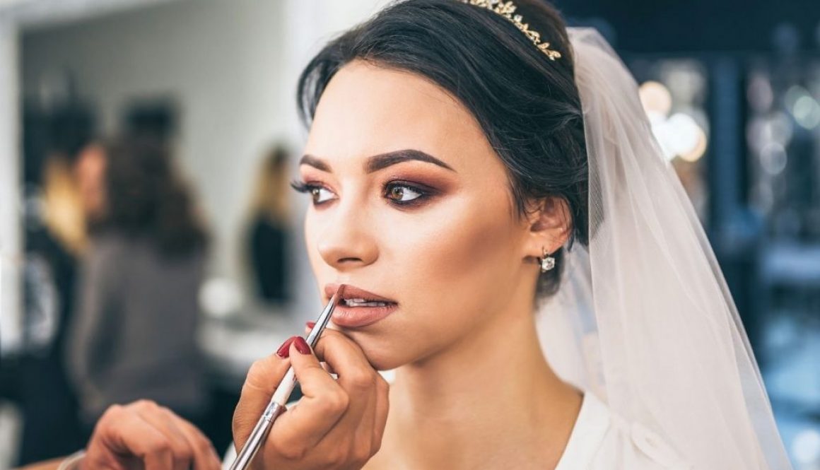 A woman donning a natural wedding makeup on her big day.