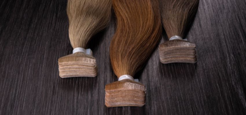 Three sets of hair extensions ready to use.