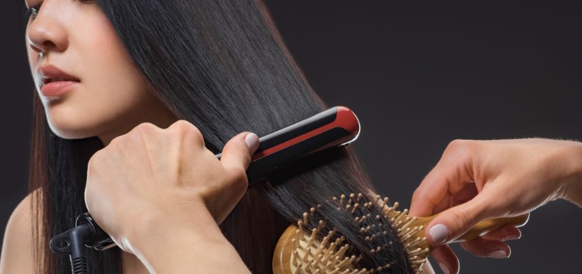 The woman's black hair was ironed to make it shinier and smoother.
