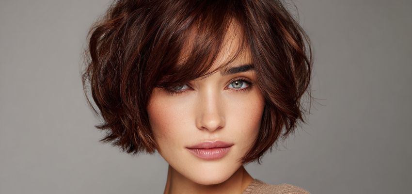 Beautiful short layered bob hairstyle enhanced with hair extensions for short hair